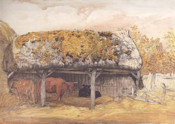 Samuel Palmer A Cow-Lodge with a Mossy Roof China oil painting art